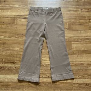 Betabrand Women’s L Tan Yoga Dress Pants Pull On Classic DPYP Bootcut Stretch